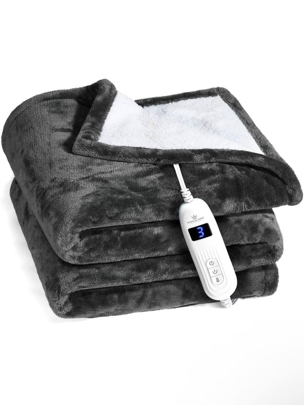 Electric Heated Throw Blanket - Dark Gray